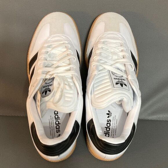 Adidas Men's White and Black Samba Sneakers - Picture 5 of 7